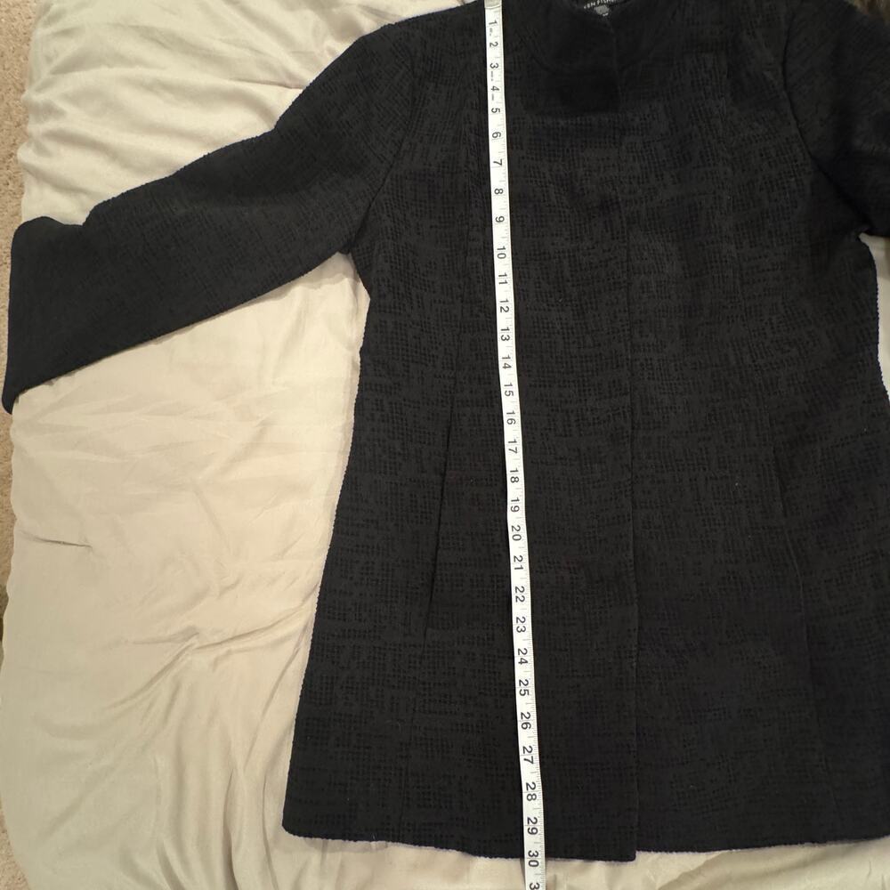 Eileen Fisher Organic Cotton Blend Textured Snap Front Closure Black Jacket SP - Picture 12 of 12